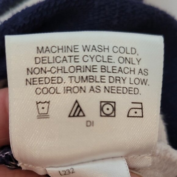 Navy & White Striped Casual Drawstring Waist Cotton Dress Short Sleeve Scoop Nec - Picture 11 of 14